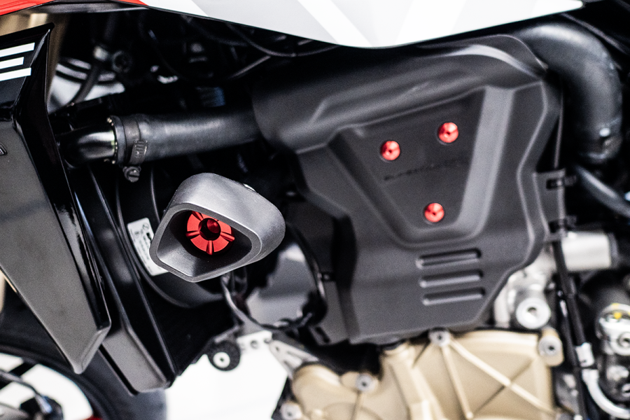 Paratelaio Anticaduta Per Ducati Hypermotard 821, 939, 950 - Protezione In Lega Di Alluminio Per Telaio E Carenatura, Colore Nero