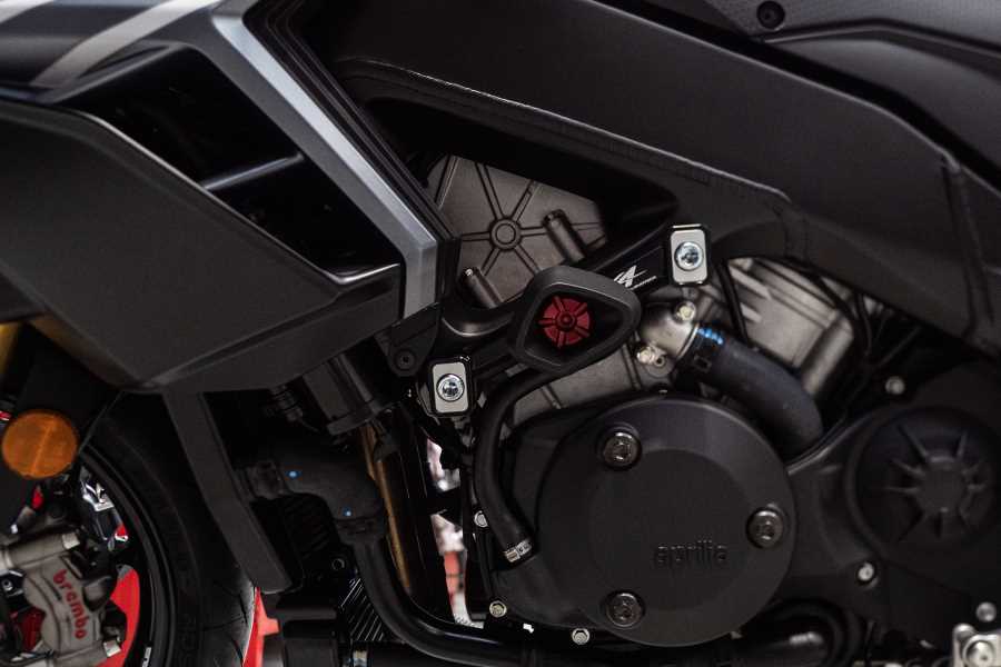 NOLLAM Protezioni Telaio Moto Per Aprilia Tuono V4 1100 E Factory 2021-2025, Crash Slider In Alluminio CNC Per Motore, Carenatura E Scarico, Anticaduta, Colore Nero