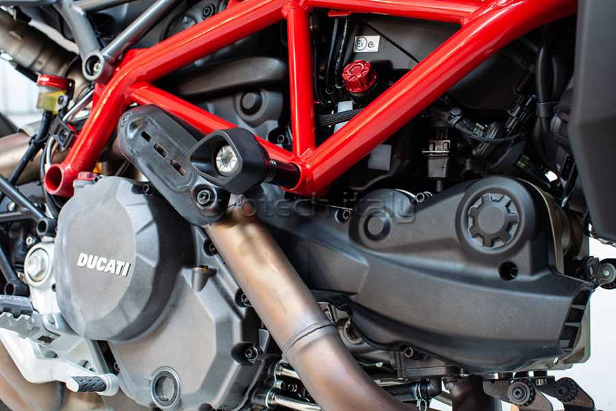 Paratelaio Anticaduta Per Ducati Hypermotard 821, 939, 950 - Protezione In Lega Di Alluminio Per Telaio E Carenatura, Colore Nero