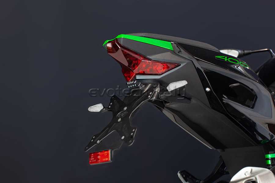 Kit éliminateur Garde-boue Arrière Pour Kawasaki Ninja 400 / Z400 (2018-2023) - Support Plaque Avec Feu LED - Noir