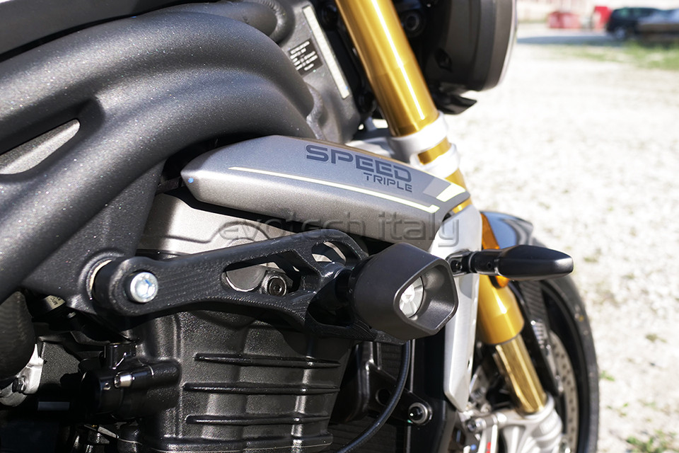 Jaybeebikerbits Acetal Crash Protectors / Sliders For Triumph Speed Triple (2011-2020) - CNC Machined, Bolt-On, Round Mushrooms